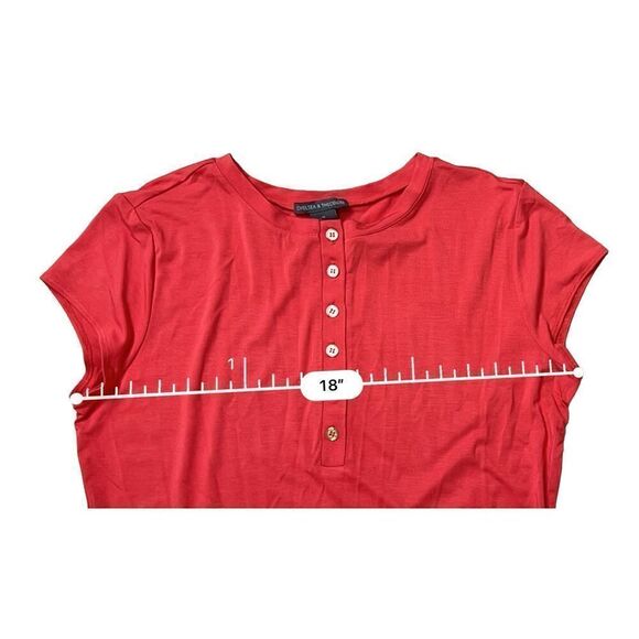 Chelsea & Theodore Simply Red Drop Waist Jersey Knit Dress Medium NWT $98 - Picture 5 of 11